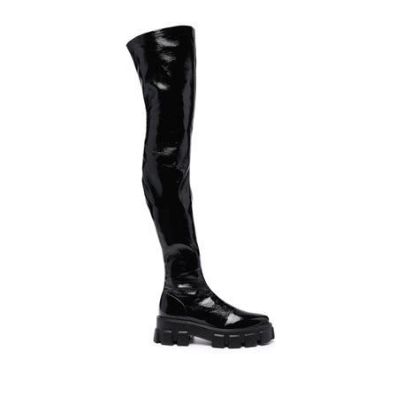 rubber boots prada|prada thigh high boots.